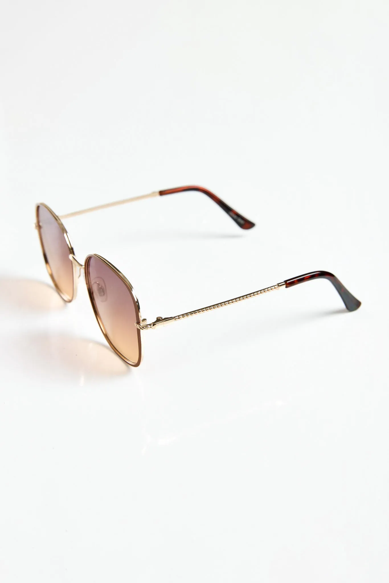 Gold-Brown Rectangular Sunglasses sold by Eclipse product image thumbnail 3