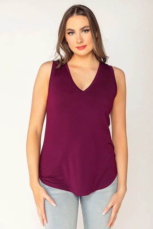Sleeveless V-Neck Top with Shirttail Hem sold by Eclipse product image thumbnail 5