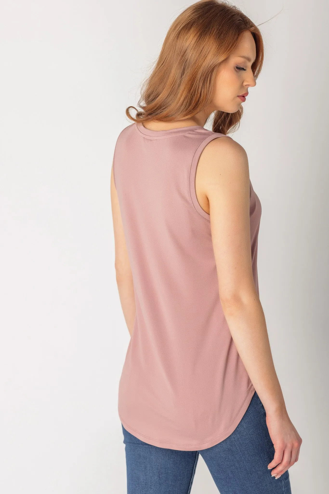 Sleeveless V-Neck Top with Shirttail Hem sold by Eclipse product image thumbnail 2