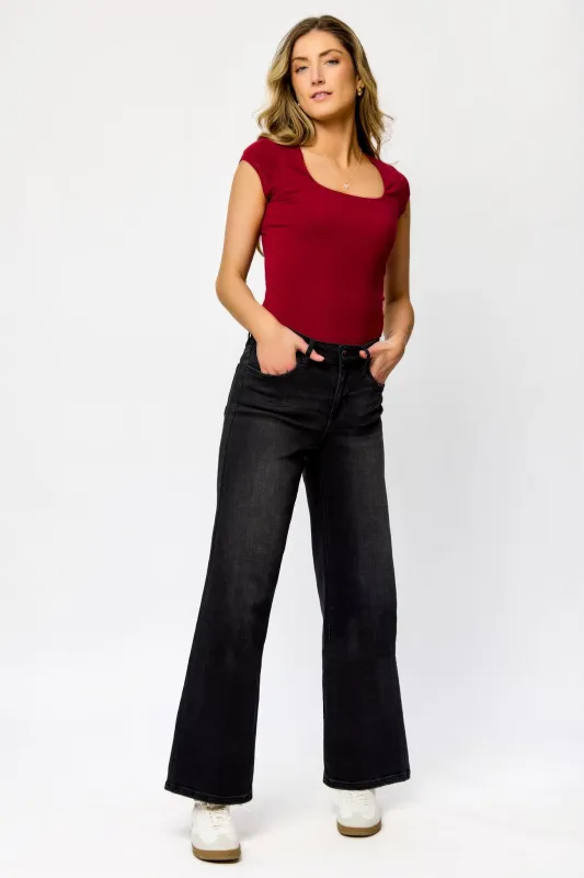 Tattoo "Harper" Black Wide-Leg Jean – 33” Inseam sold by Eclipse