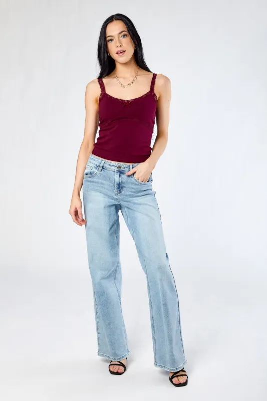 Tattoo "Harper" Lightwash Mid-Rise Wide-Leg Jean 33" Inseam sold by Eclipse