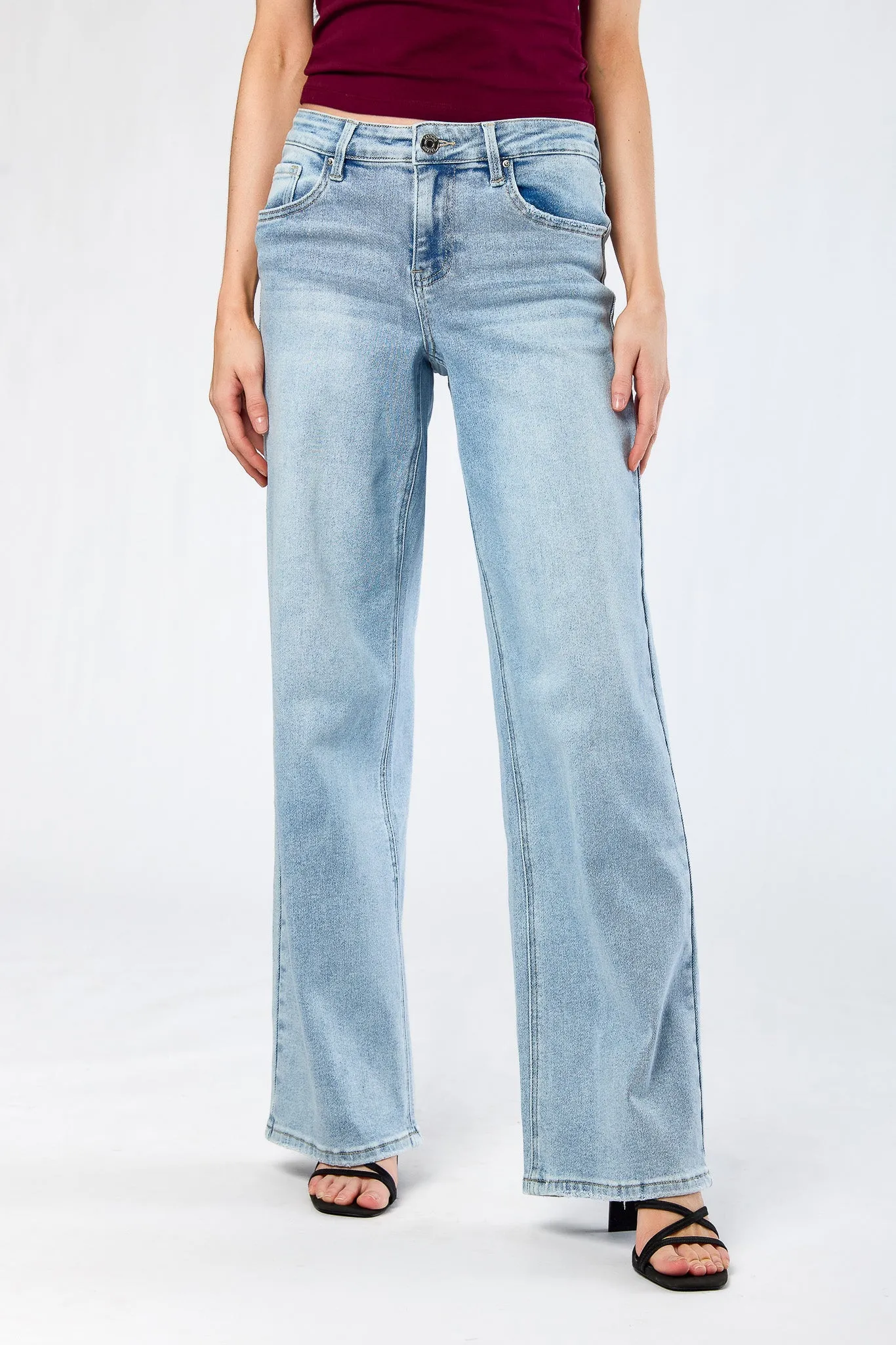 Tattoo "Harper" Lightwash Mid-Rise Wide-Leg Jean 33" Inseam sold by Eclipse product image thumbnail 3