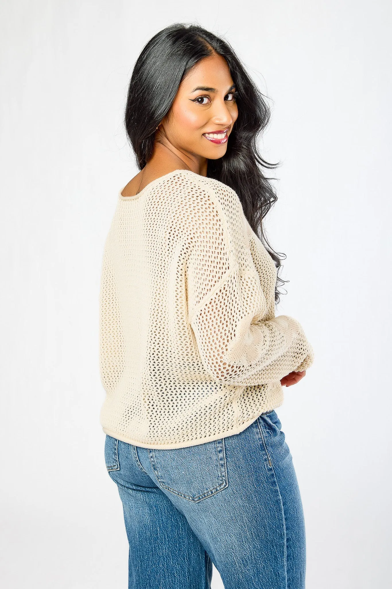 Openwork Sweater with Floral Jacquard sold by Eclipse product image thumbnail 2