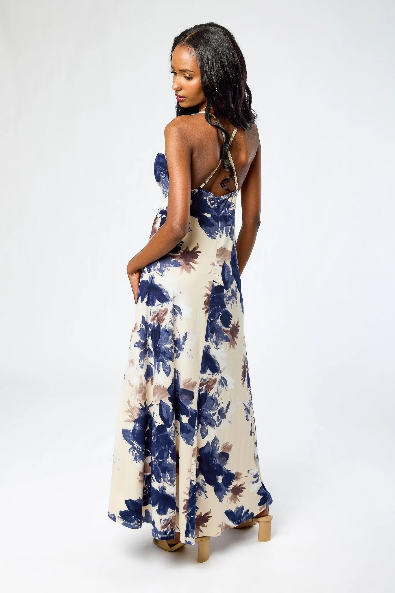 Large Floral Brushed DTY Maxi Dress with Side Slits sold by Eclipse product image thumbnail 2