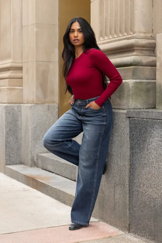 Celebrity Pink Dark Wash High-Rise Wide-Leg Jean sold by Eclipse