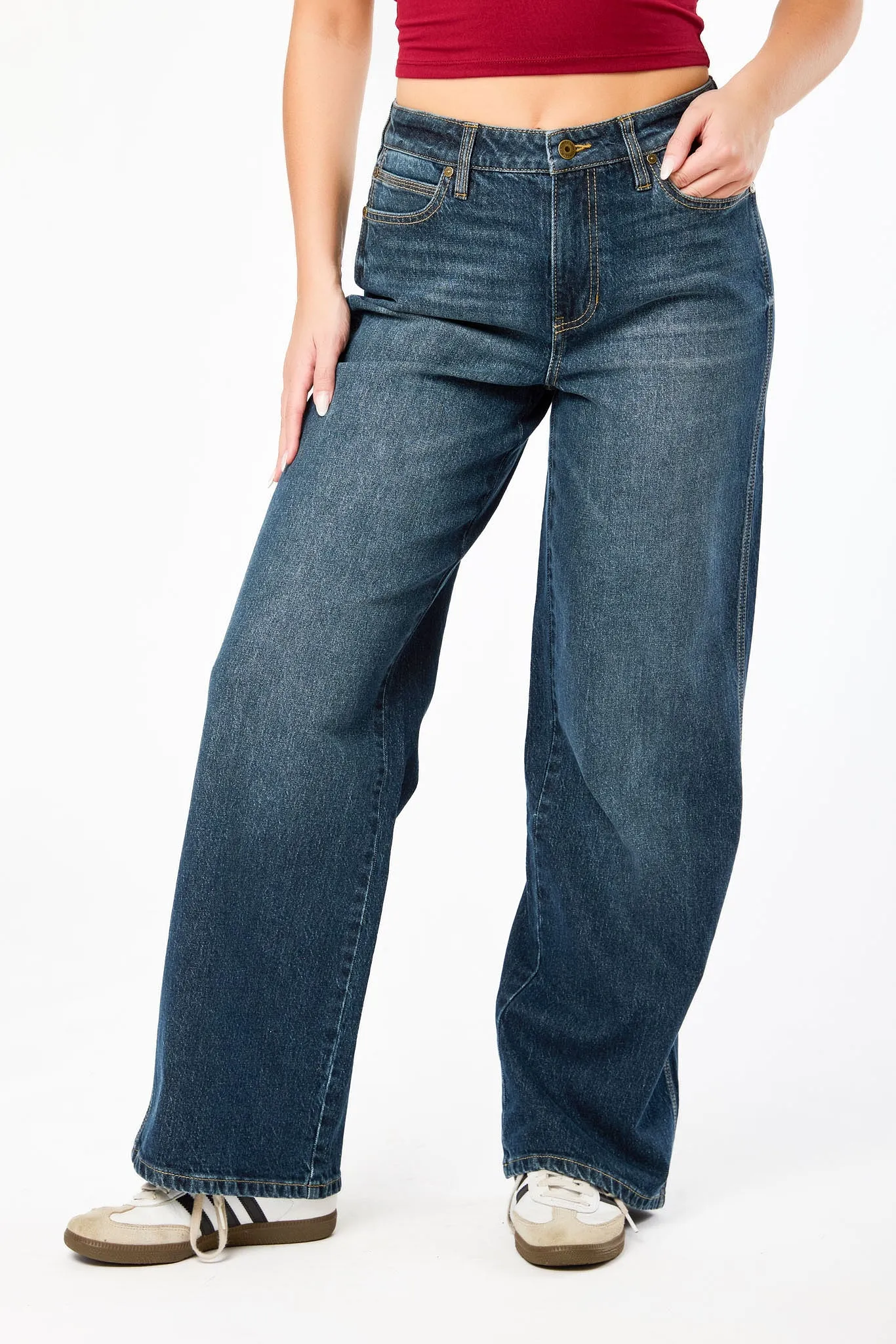 Celebrity Pink Dark Wash High-Rise Wide-Leg Jean sold by Eclipse product image thumbnail 4