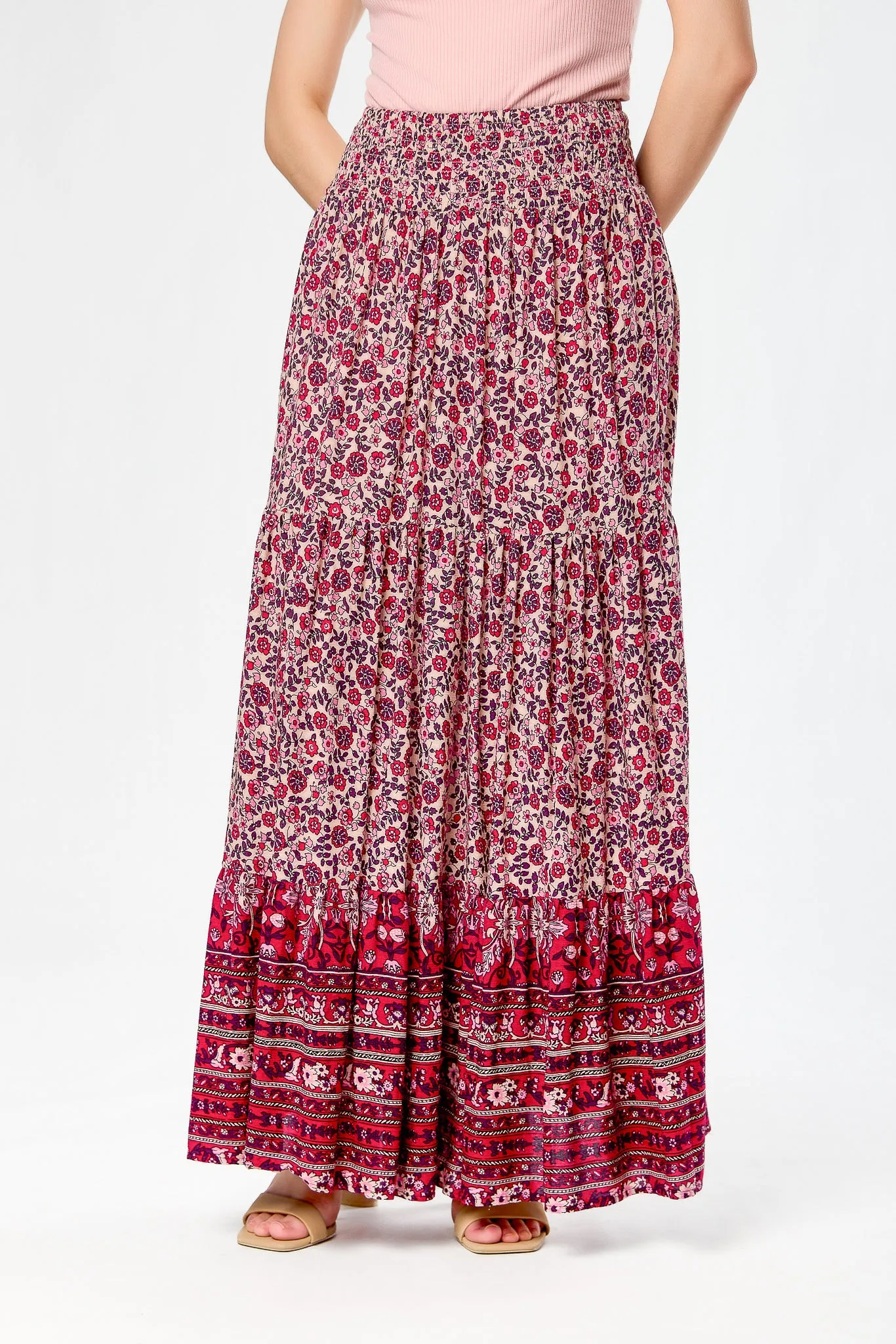 Boho Print Tiered Maxi Skirt sold by Eclipse product image thumbnail 3