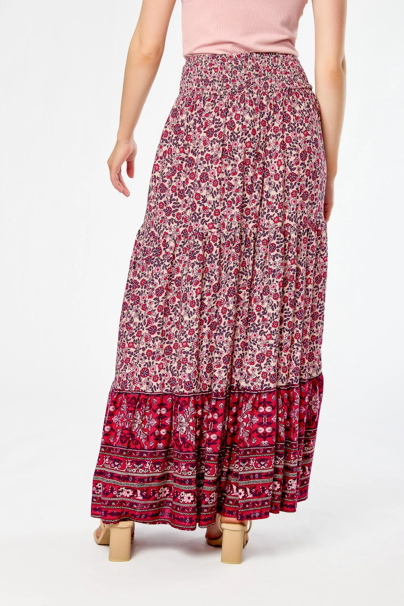 Boho Print Tiered Maxi Skirt sold by Eclipse product image thumbnail 2