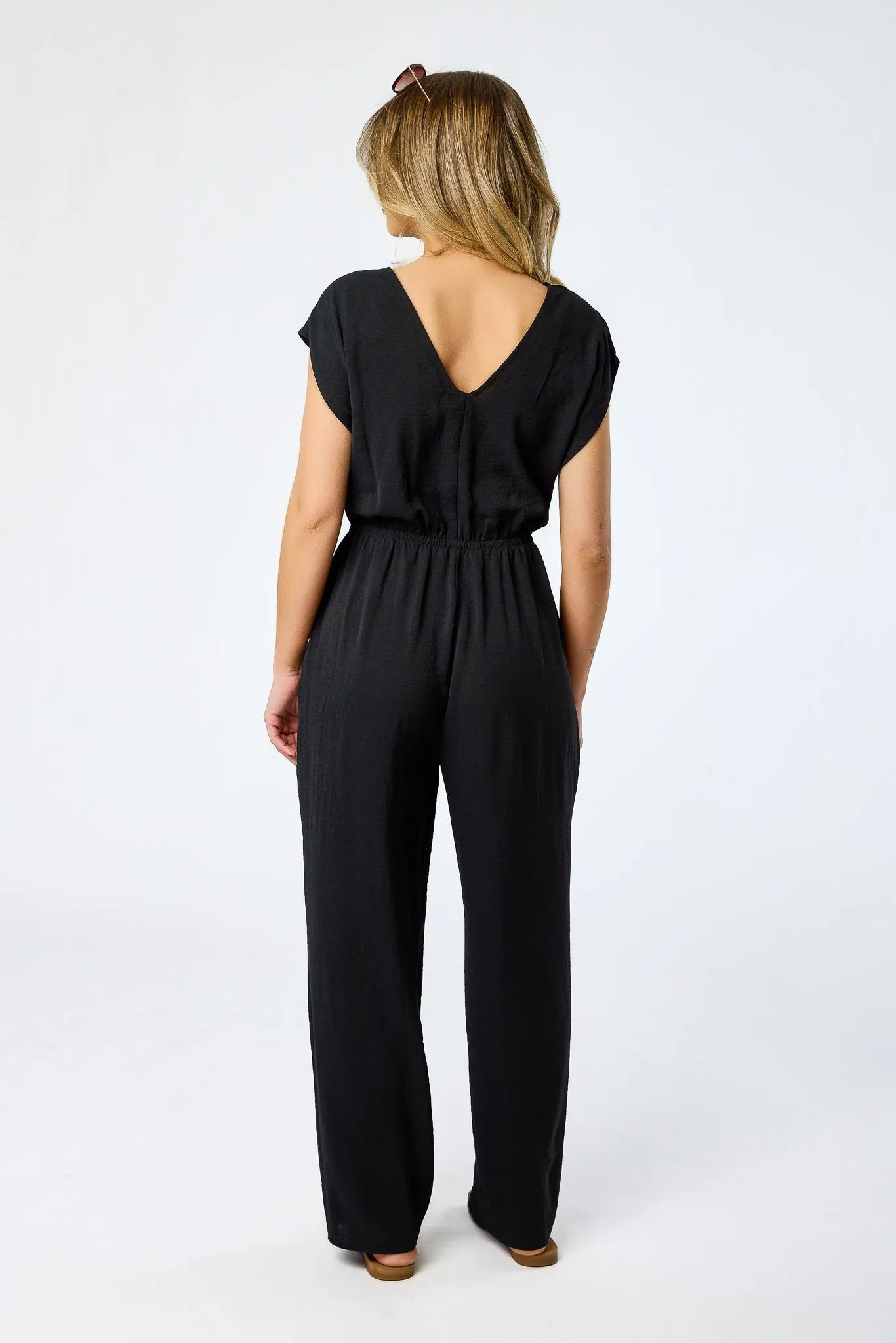 Airflow Dolman Sleeve V-Neck Tie-Front Jumpsuit sold by Eclipse product image thumbnail 2