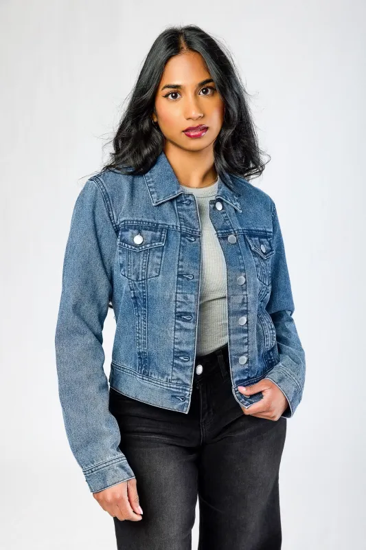 Ashley Medium Wash Denim Jacket made by Eclipse