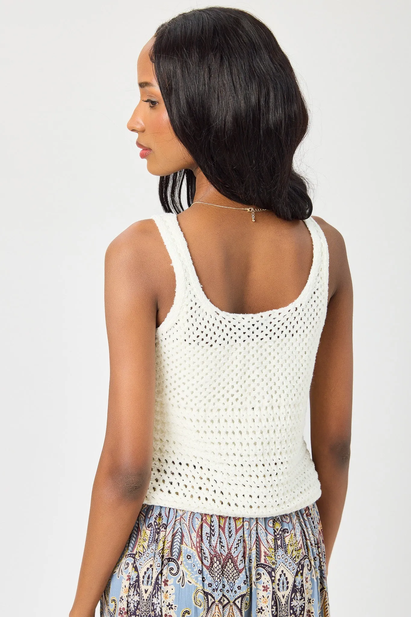 Openwork Lace-Up Sweater Tank sold by Eclipse product image thumbnail 2