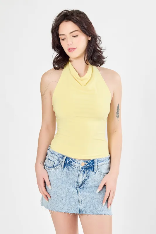 Double Layer Cowl Neck Halter Top made by Eclipse