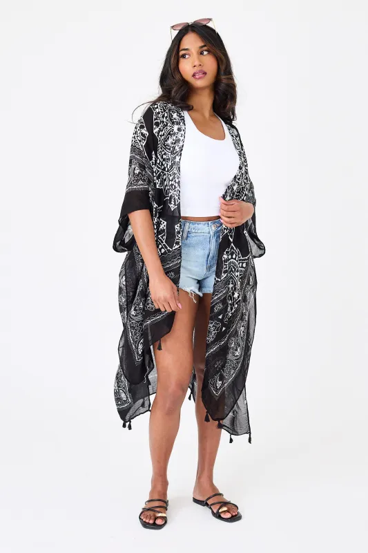 Bohemian Inspired Tassel Kimono made by Eclipse