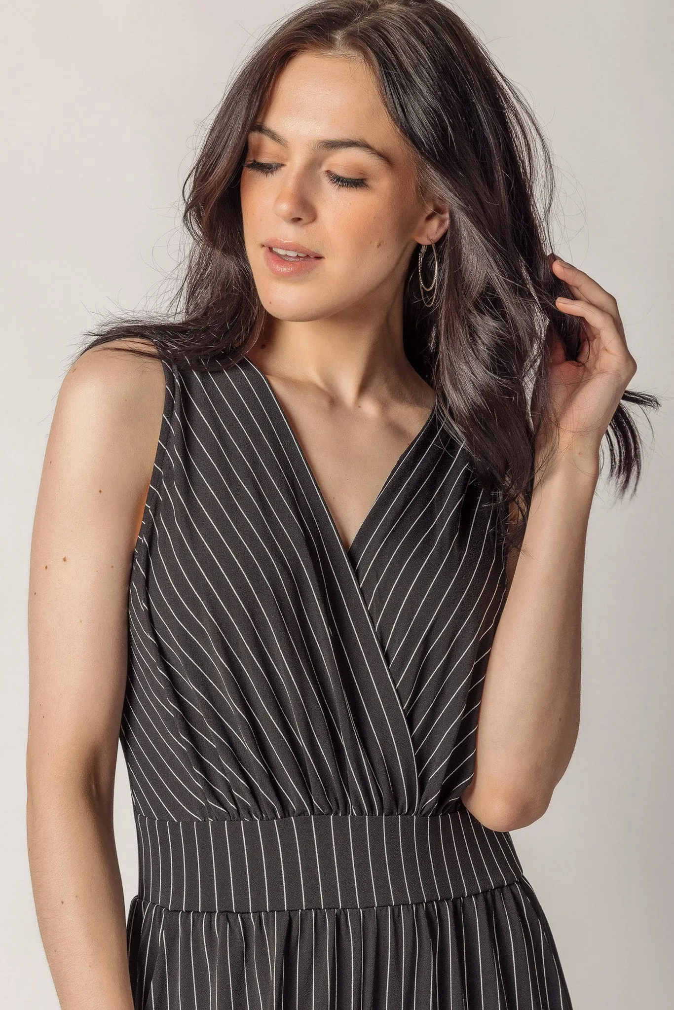 Stripe Sleeveless Jumpsuit with Pockets sold by Eclipse product image thumbnail 3