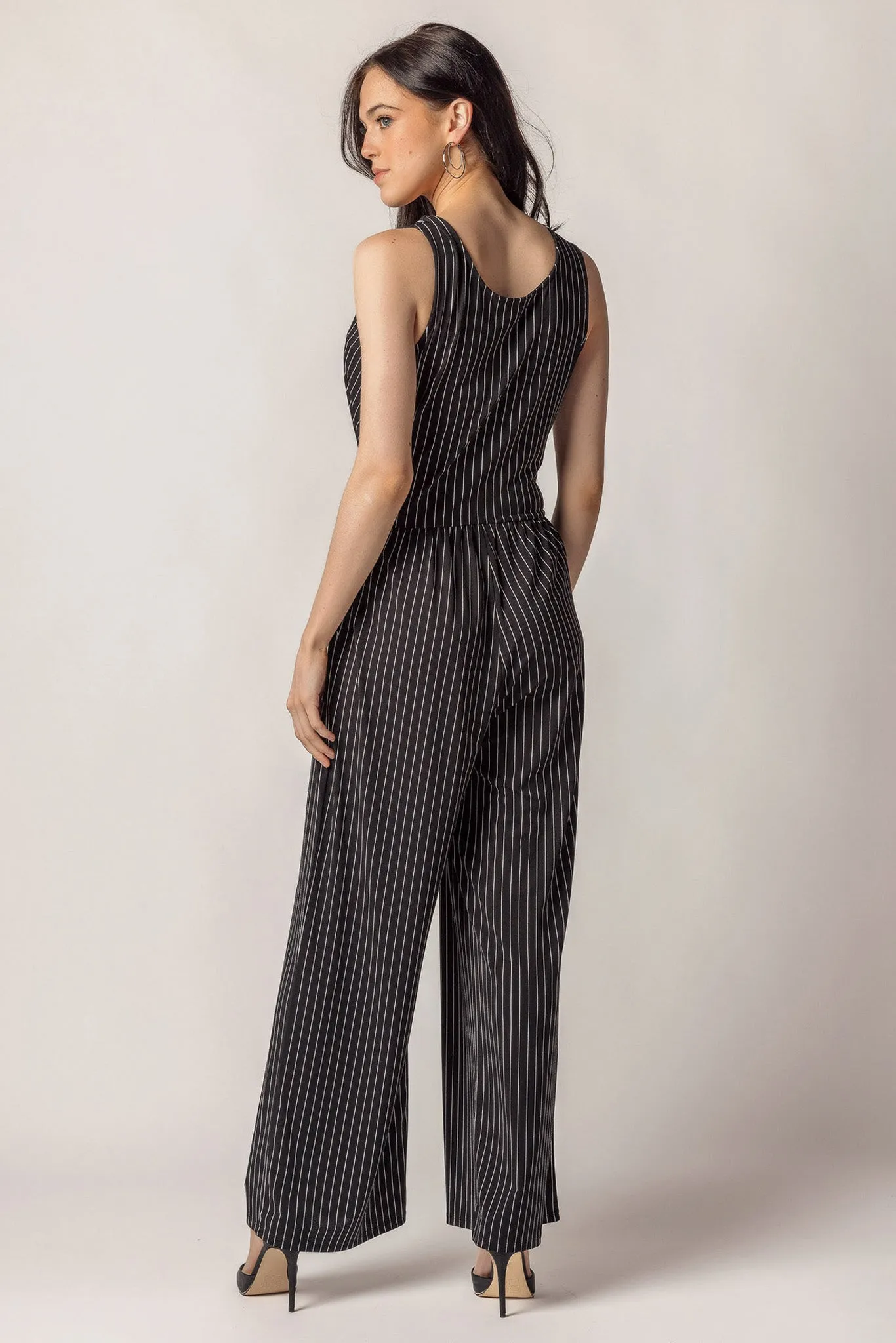 Stripe Sleeveless Jumpsuit with Pockets sold by Eclipse product image thumbnail 2