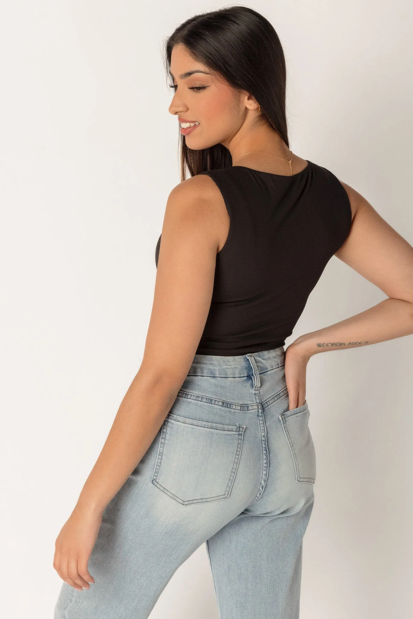 Ribbed Sleeveless Boatneck Bodysuit sold by Eclipse product image thumbnail 2