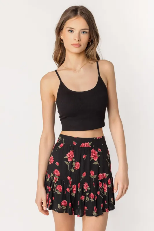 Roses Print Ruffle Skort sold by Eclipse