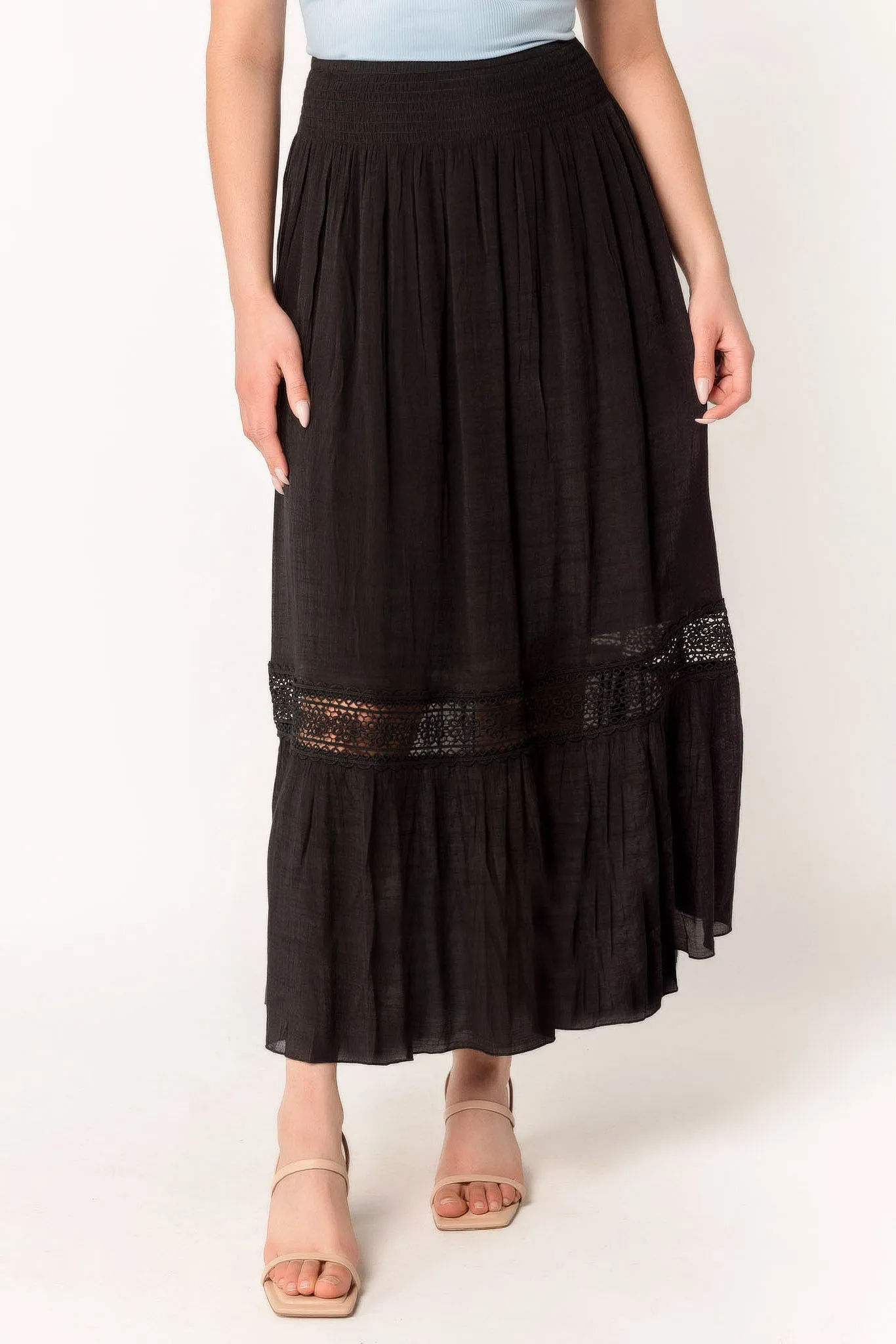 Crochet Gauze Tiered Maxi Skirt sold by Eclipse product image thumbnail 2
