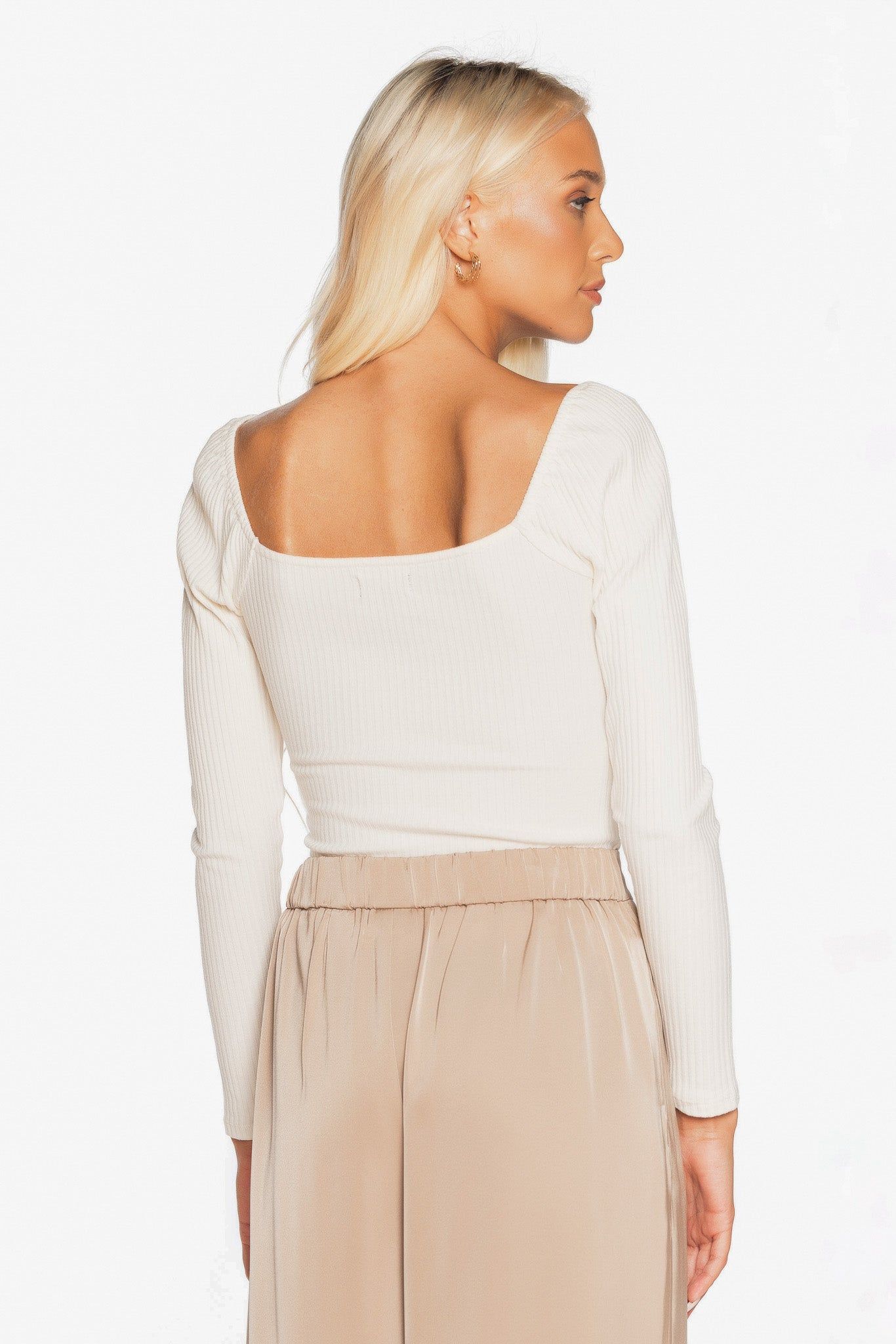 Ribbed Long Puff Sleeve Top sold by Eclipse product image thumbnail 2
