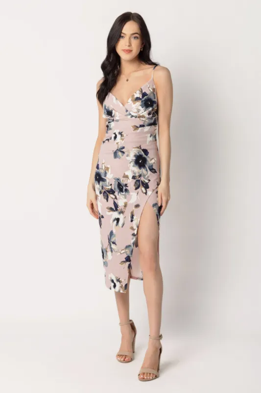 Floral Spaghetti Strap Crossover Midi Dress sold by Eclipse