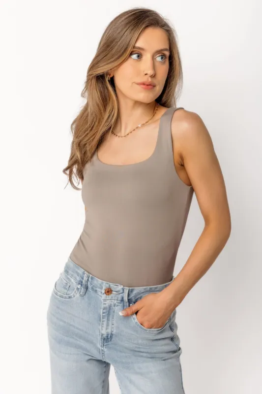 Brushed Double Layer Square Neck Tank sold by Eclipse