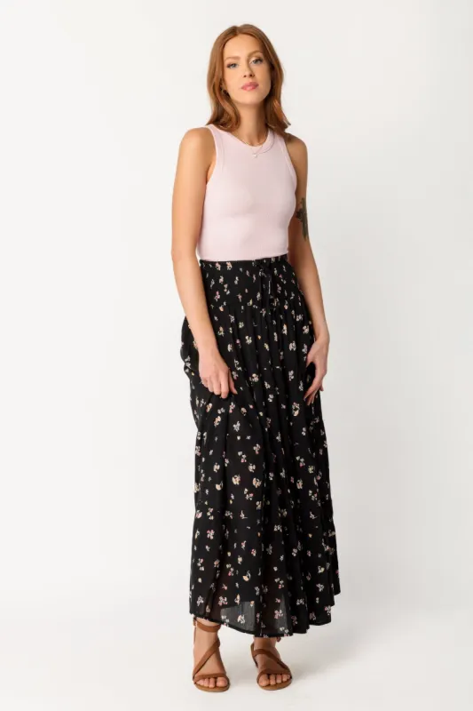 Floral Gauze Tiered Maxi Skirt sold by Eclipse