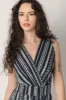 Decorative Stripe Knit Crepe Sleeveless Jumpsuit sold by Eclipse