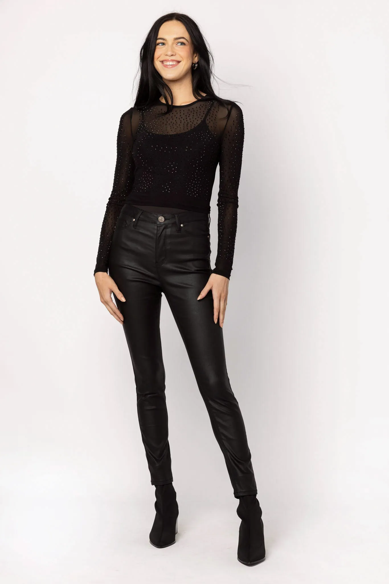 Almost Famous Coated High-Rise Skinny sold by Eclipse