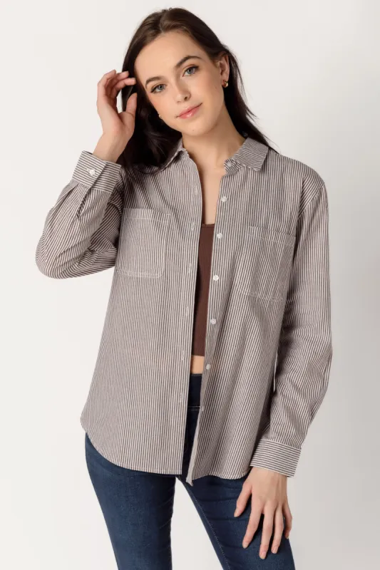 Stripe Poplin Boyfriend Shirt sold by Eclipse