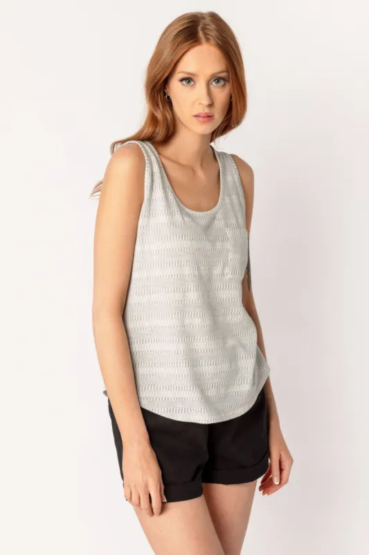 Striped Scoop-Neck Textured Tank Top sold by Eclipse