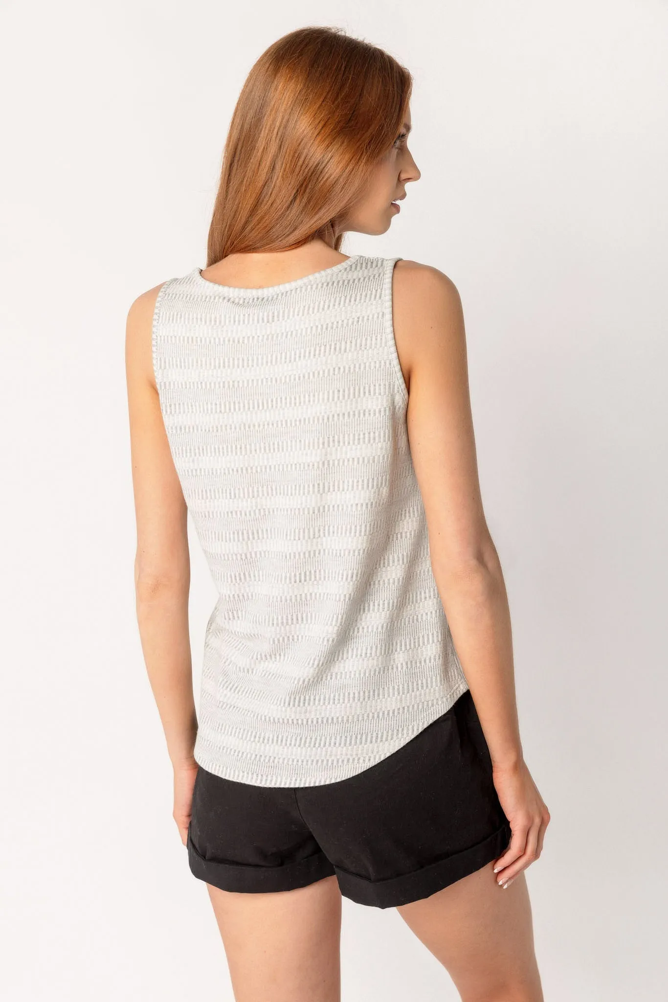 Striped Scoop-Neck Textured Tank Top sold by Eclipse product image thumbnail 2