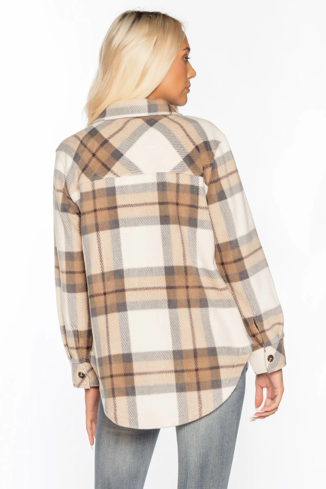 Plaid Fleece Shacket sold by Eclipse product image thumbnail 3