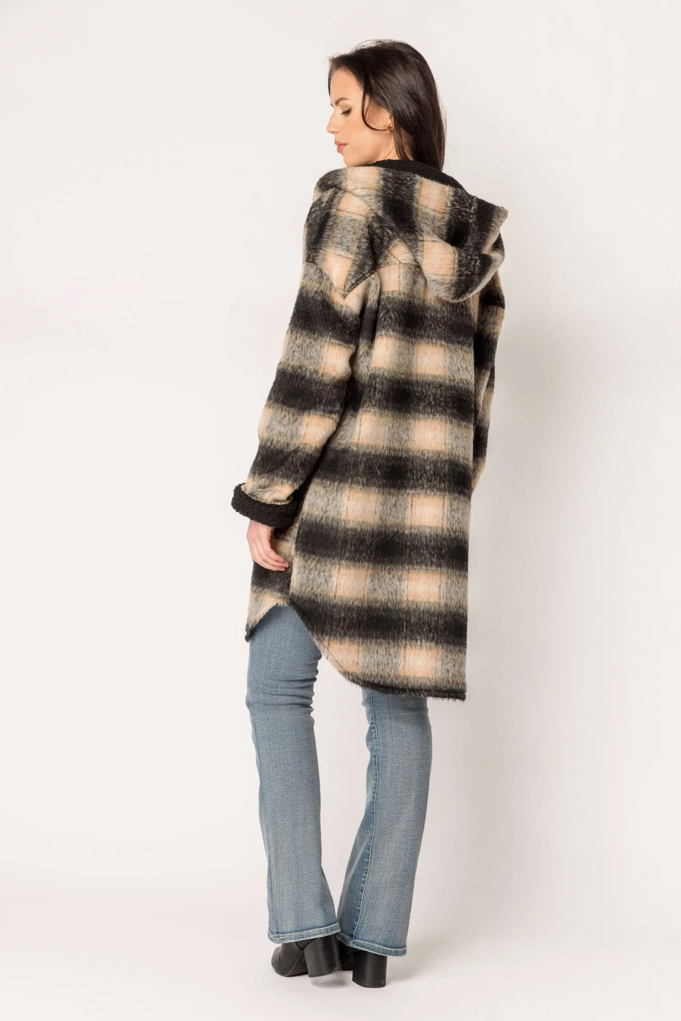 Plaid Shacket with Sherpa Trim sold by Eclipse product image thumbnail 2