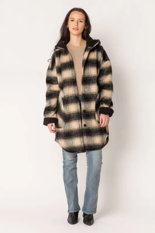 Plaid Shacket with Sherpa Trim sold by Eclipse