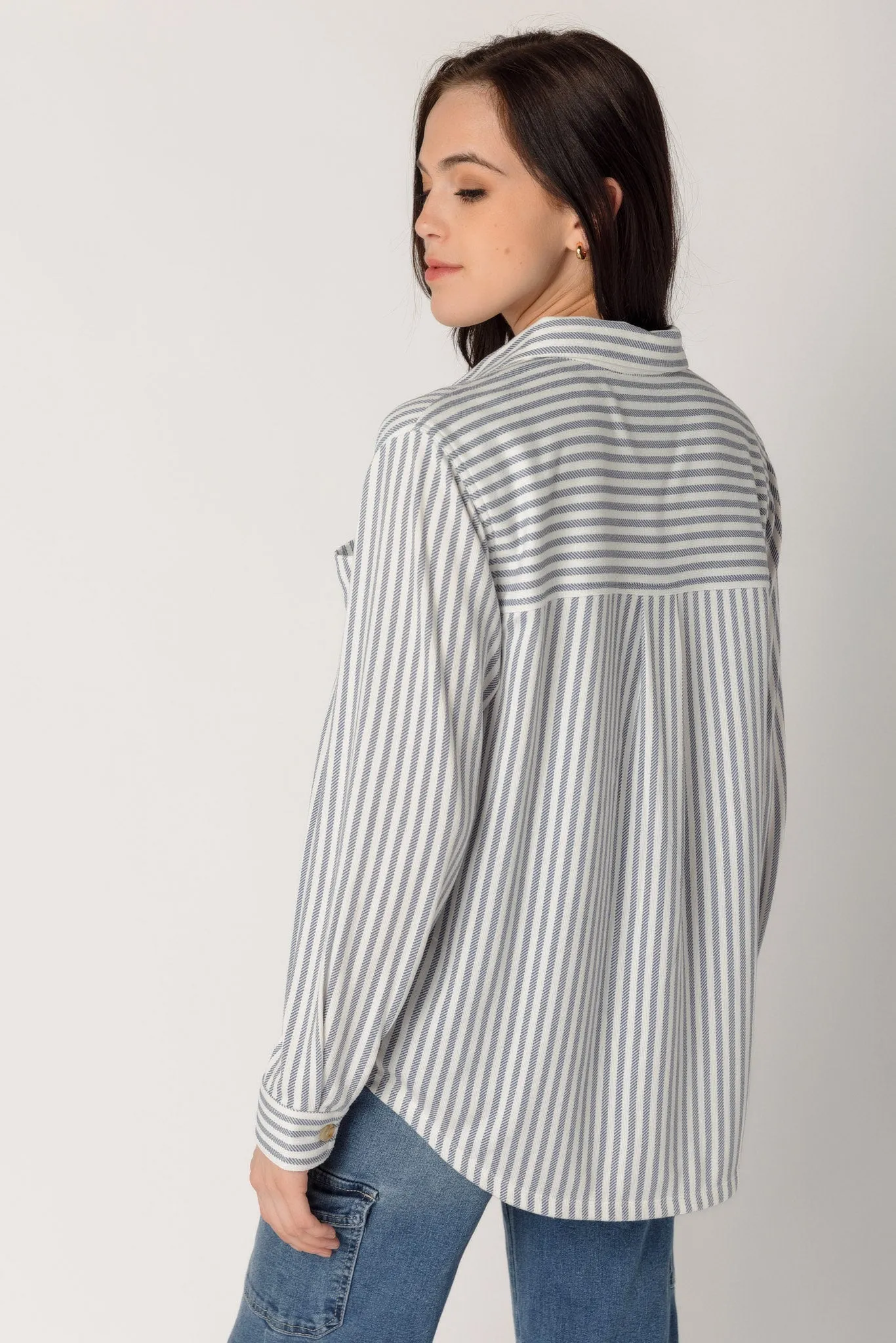 Railroad Stripe Soft Marina Shirt sold by Eclipse product image thumbnail 2