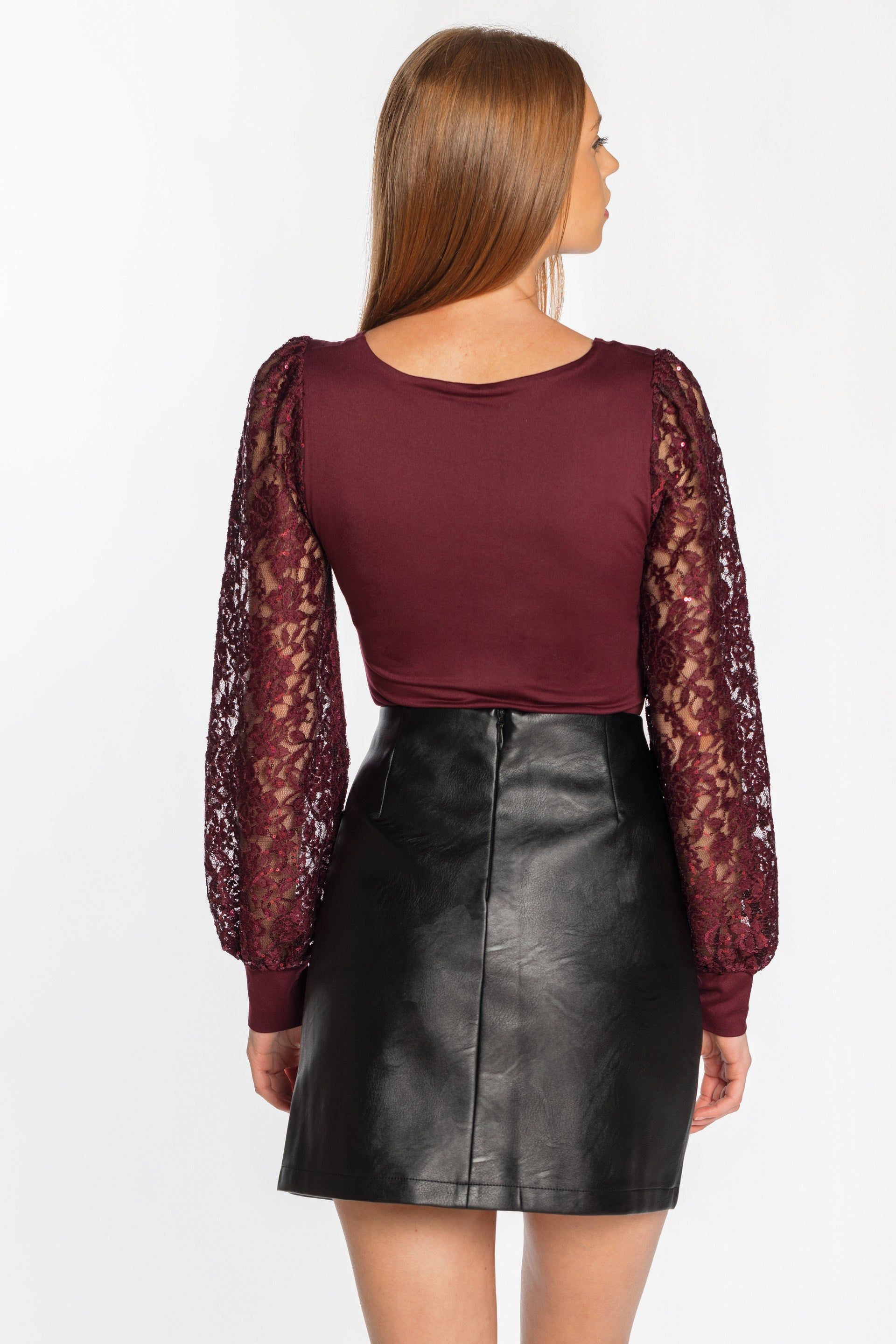 Lace Balloon Sleeve Bodysuit sold by Eclipse product image thumbnail 5