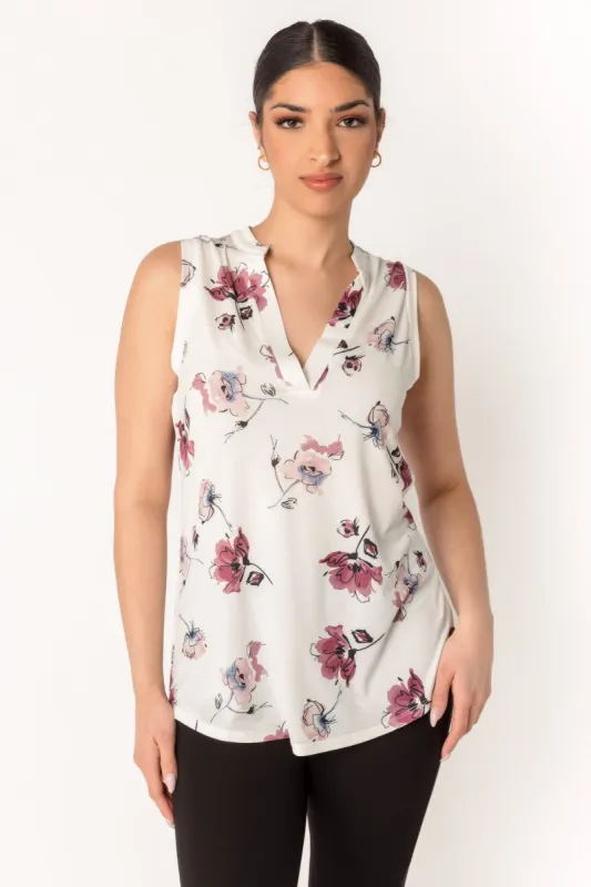 Ivory Floral Sleeveless Blouse sold by Eclipse