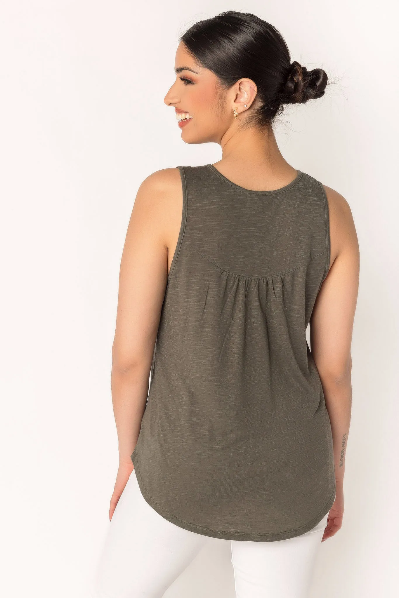 Slub Henley Tank with Lace Trim sold by Eclipse product image thumbnail 5