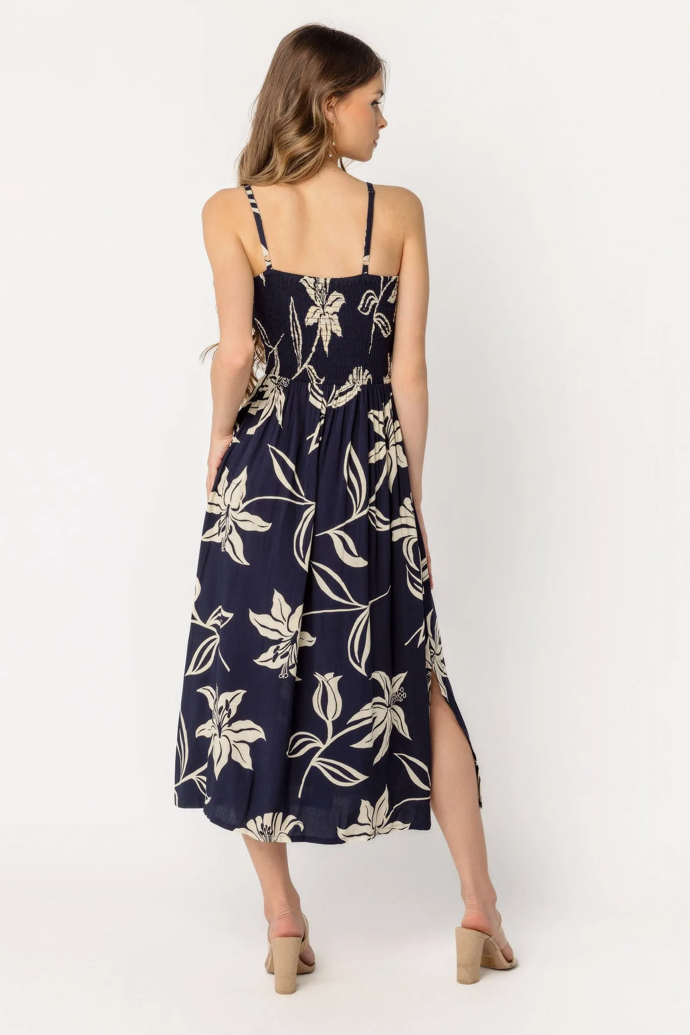 Lily Spaghetti Strap Midi Dress with Cut Out sold by Eclipse product image thumbnail 2