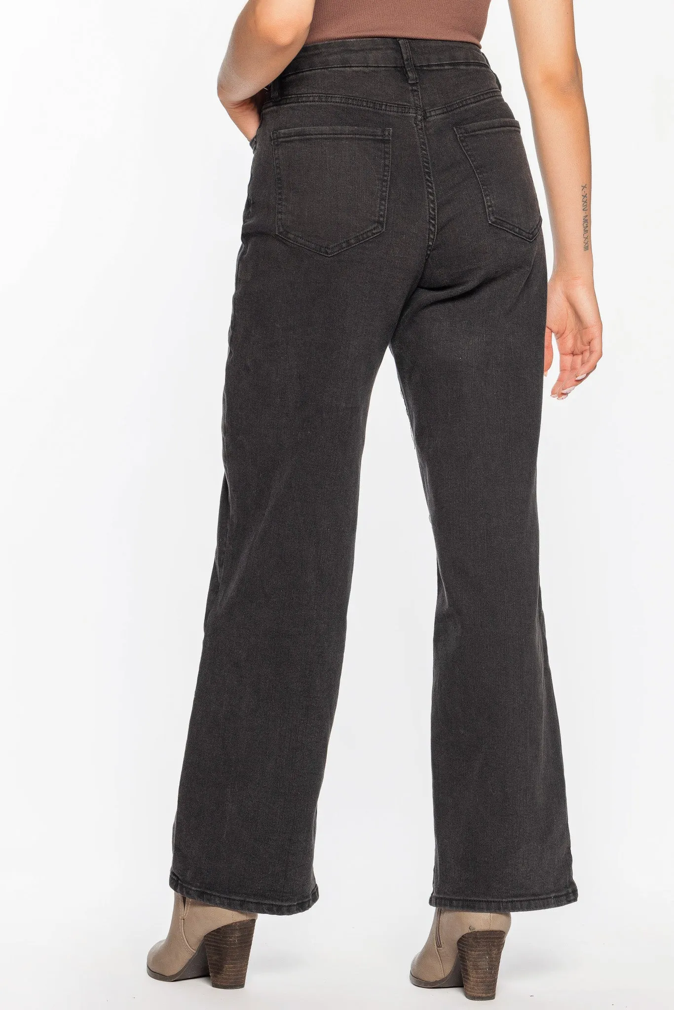 YMI Black Wide-Leg Jean sold by Eclipse product image thumbnail 3