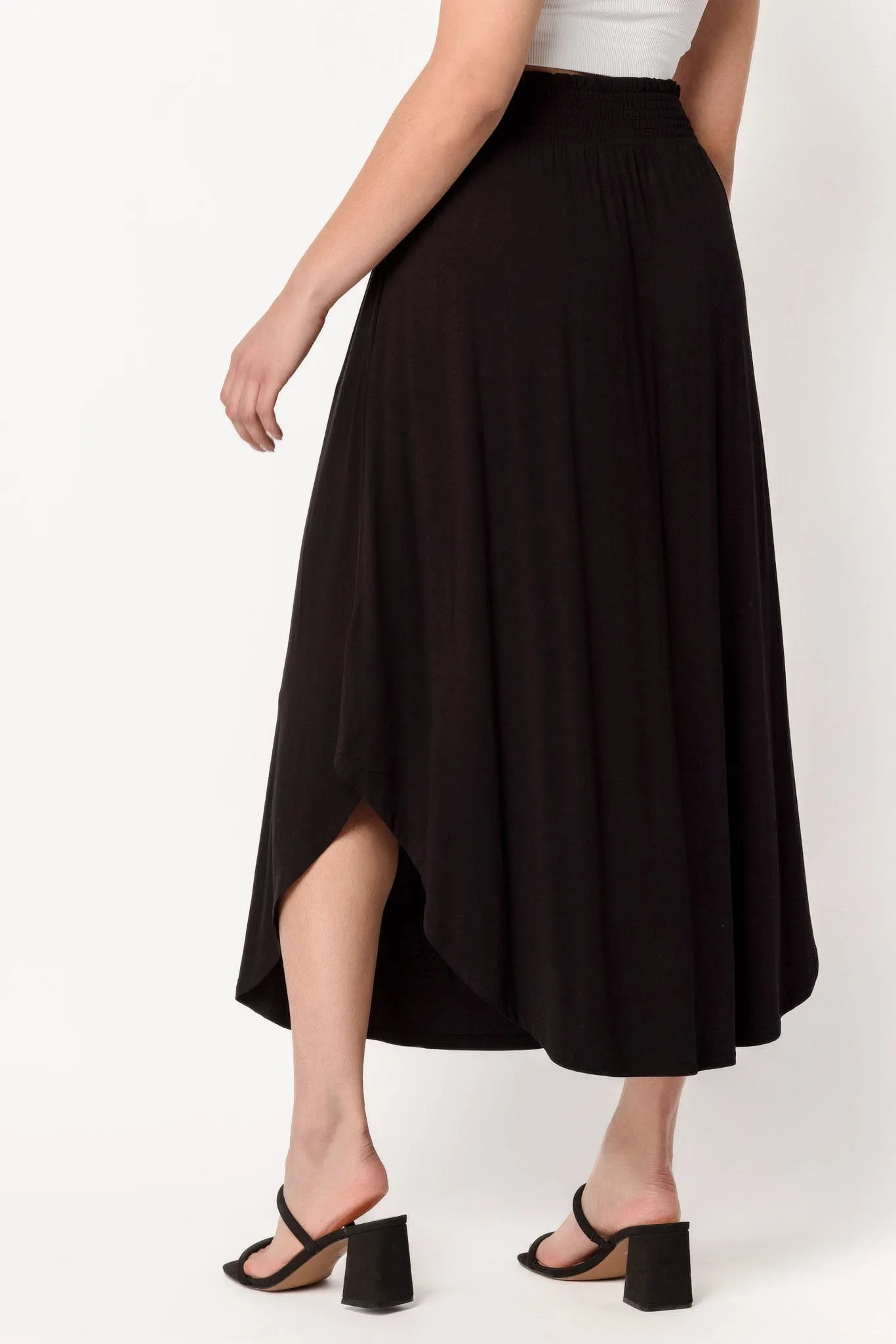 Maxi Skirt with Smocked Waistband and Shirttail Hem sold by Eclipse product image thumbnail 2