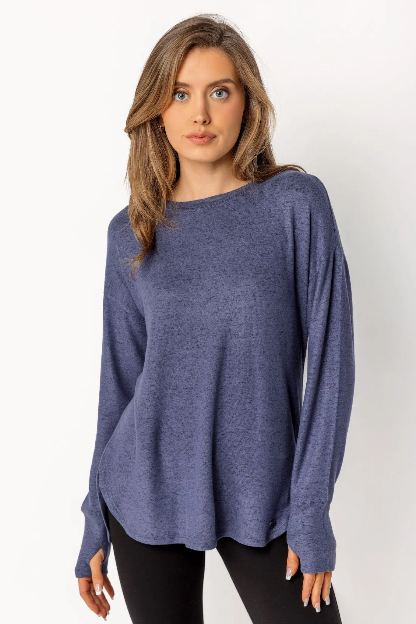 Long Sleeve Crew-Neck Supersoft Sweater with Thumbholes sold by Eclipse