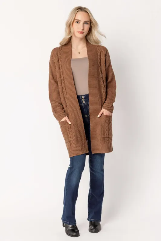 Long Sleeve Cable Knit Cardigan Sweater sold by Eclipse
