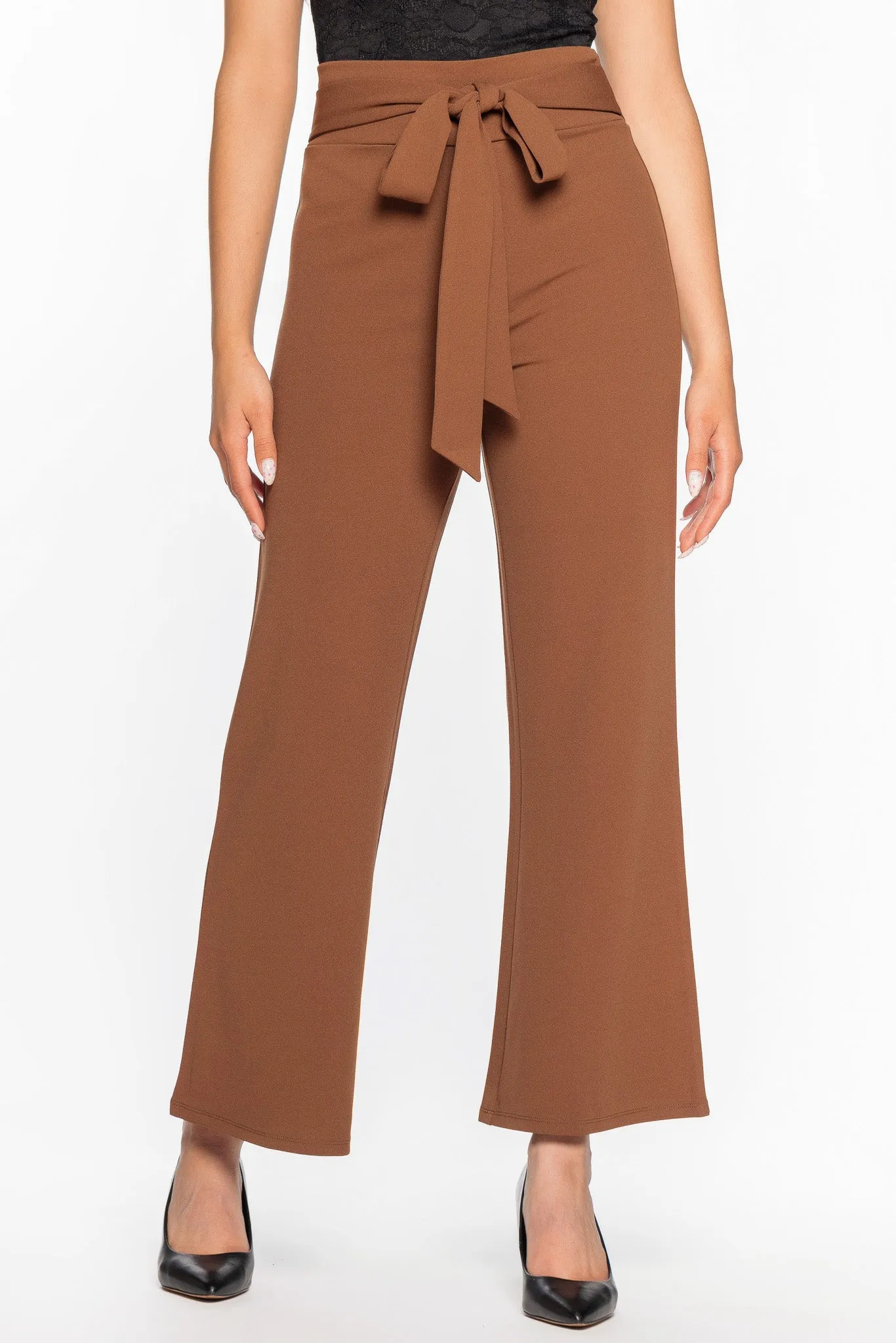 Scuba Crepe Pant with Tie-Belt - Short Inseam sold by Eclipse product image thumbnail 4