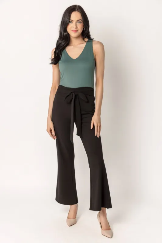 Scuba Crepe Pant with Tie-Belt  - Short Inseam sold by Eclipse