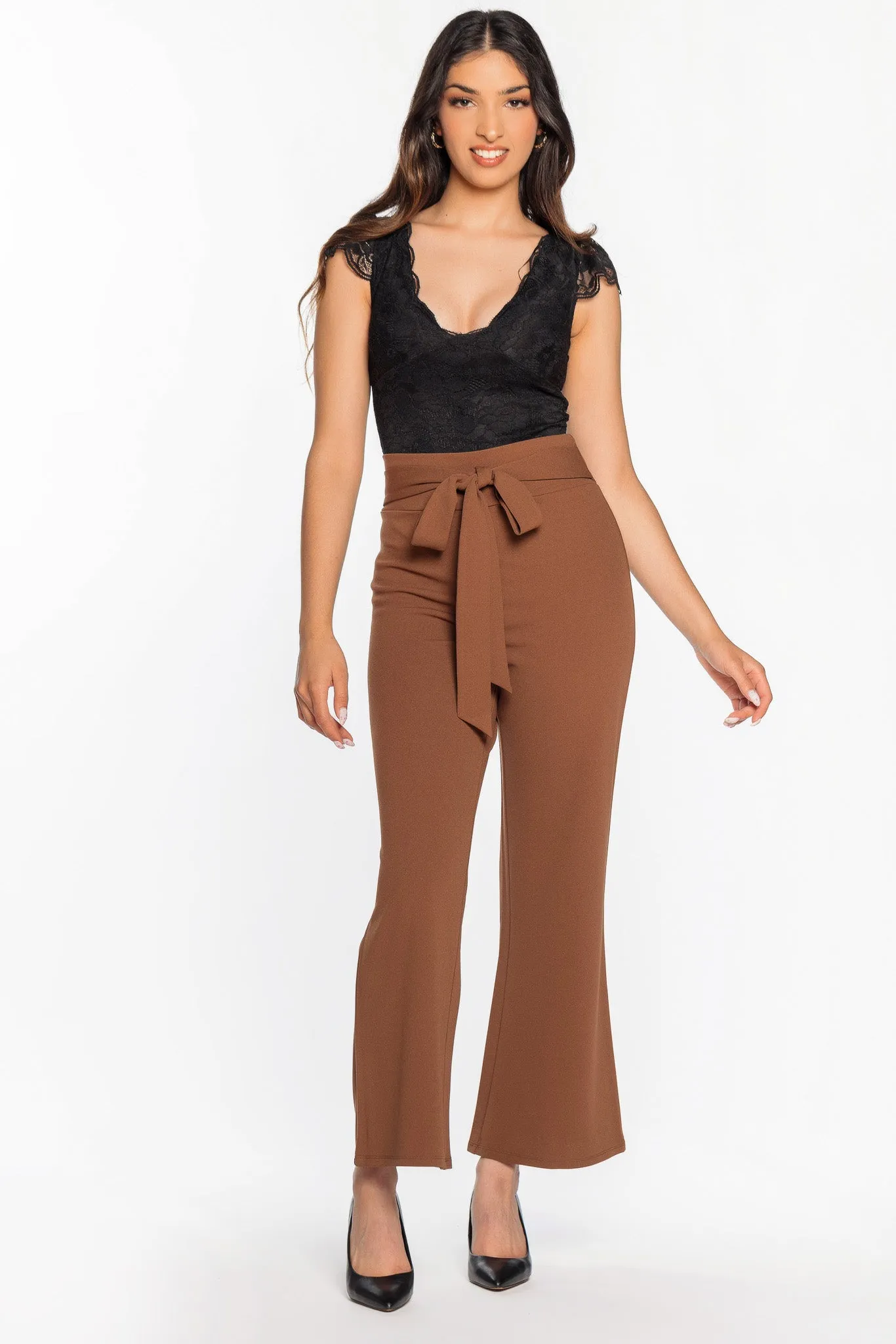 Scuba Crepe Pant with Tie-Belt - Short Inseam sold by Eclipse product image thumbnail 5