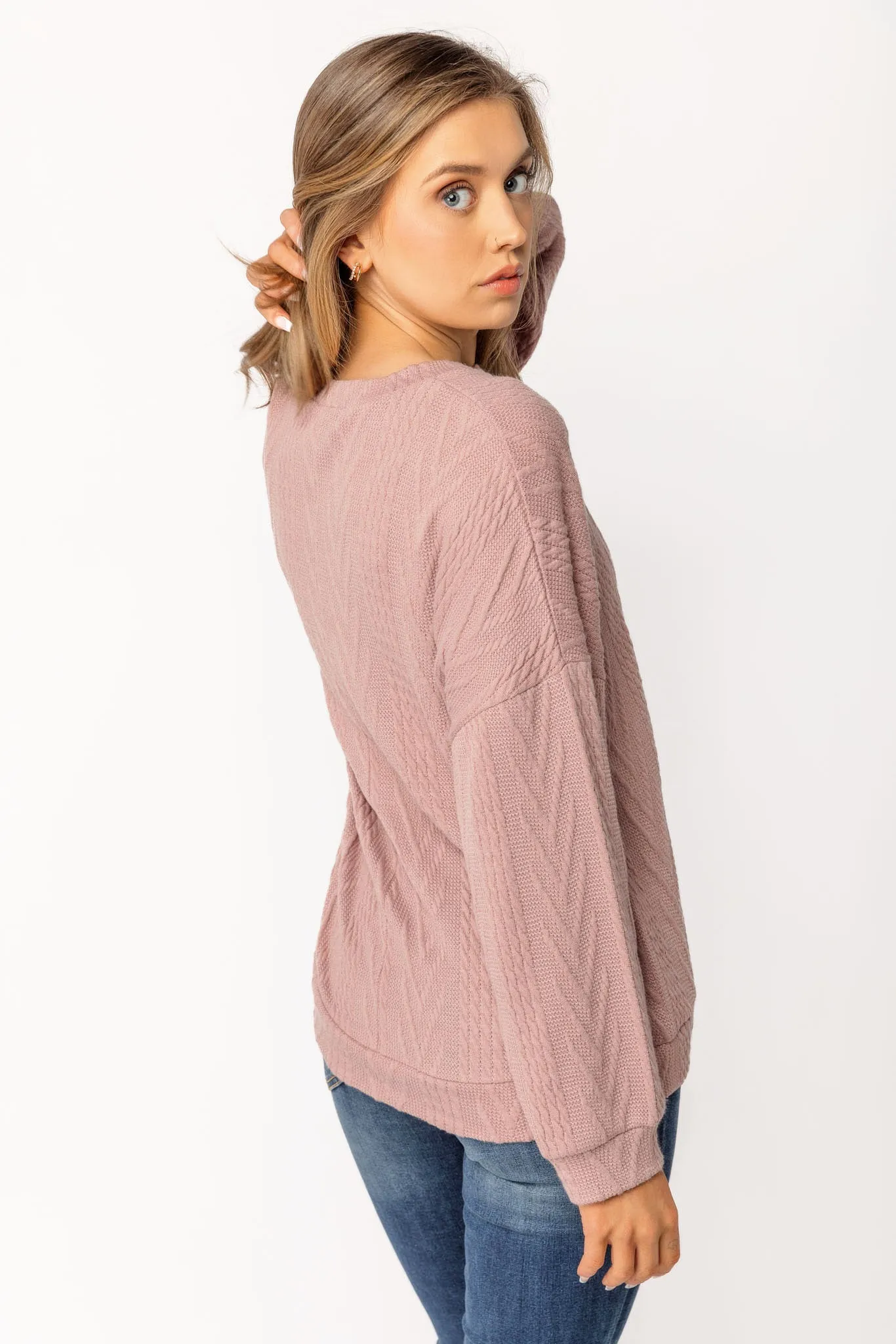 Cable Knit Balloon Sleeve Sweater sold by Eclipse product image thumbnail 5