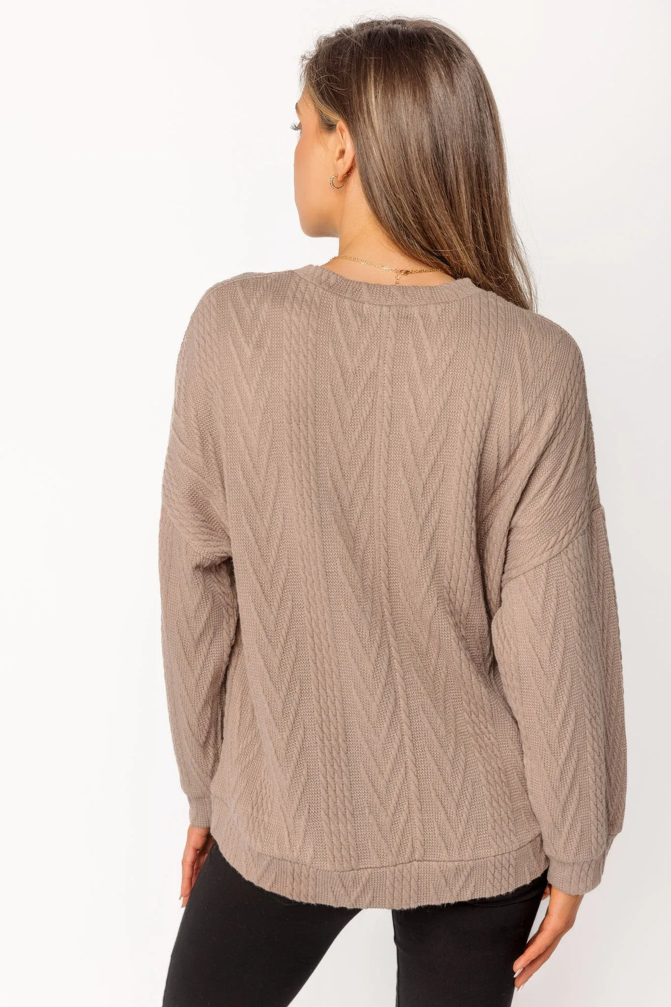 Cable Knit Balloon Sleeve Sweater sold by Eclipse product image thumbnail 2