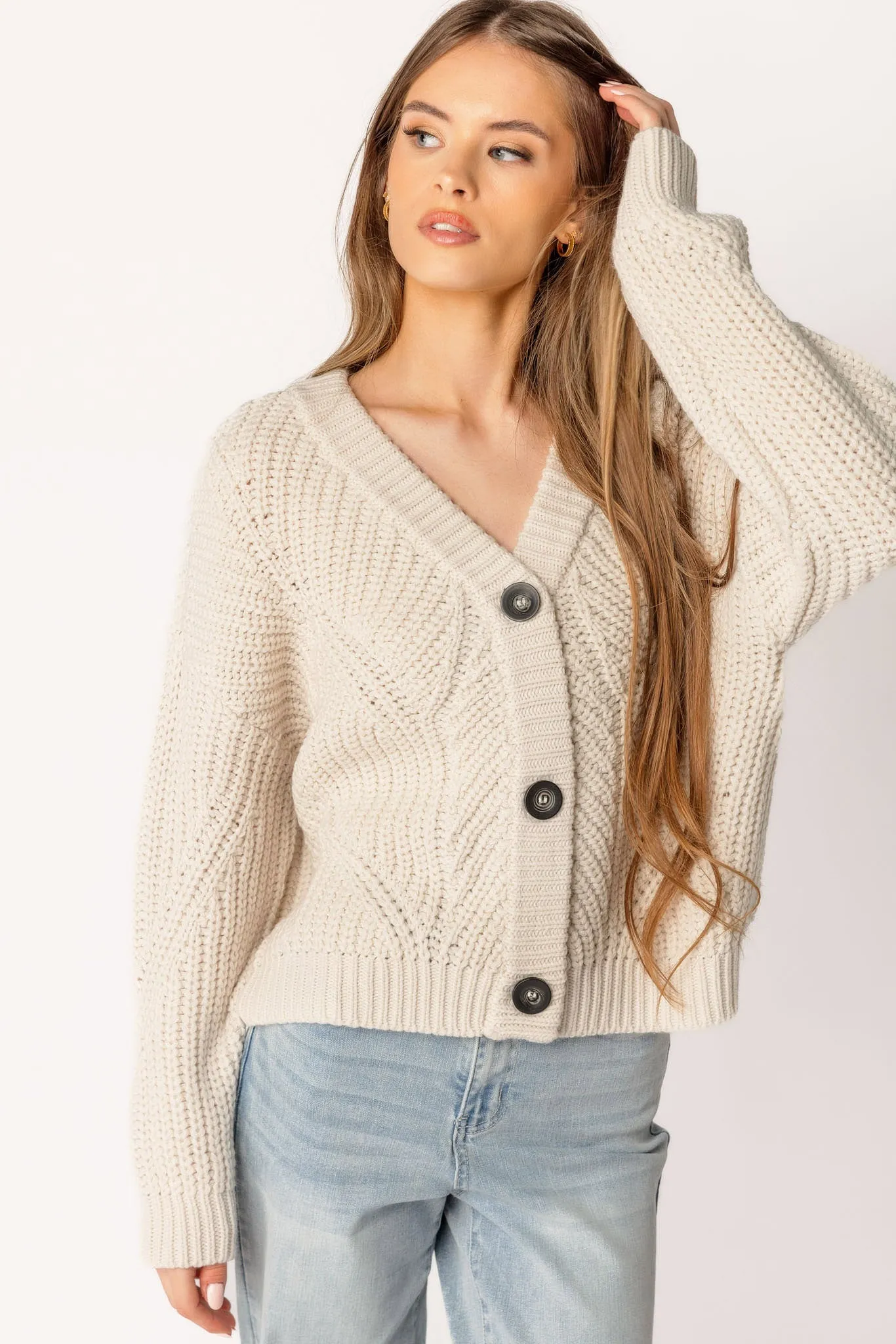 Buttoned V-Neck Cardigan sold by Eclipse product image thumbnail 5