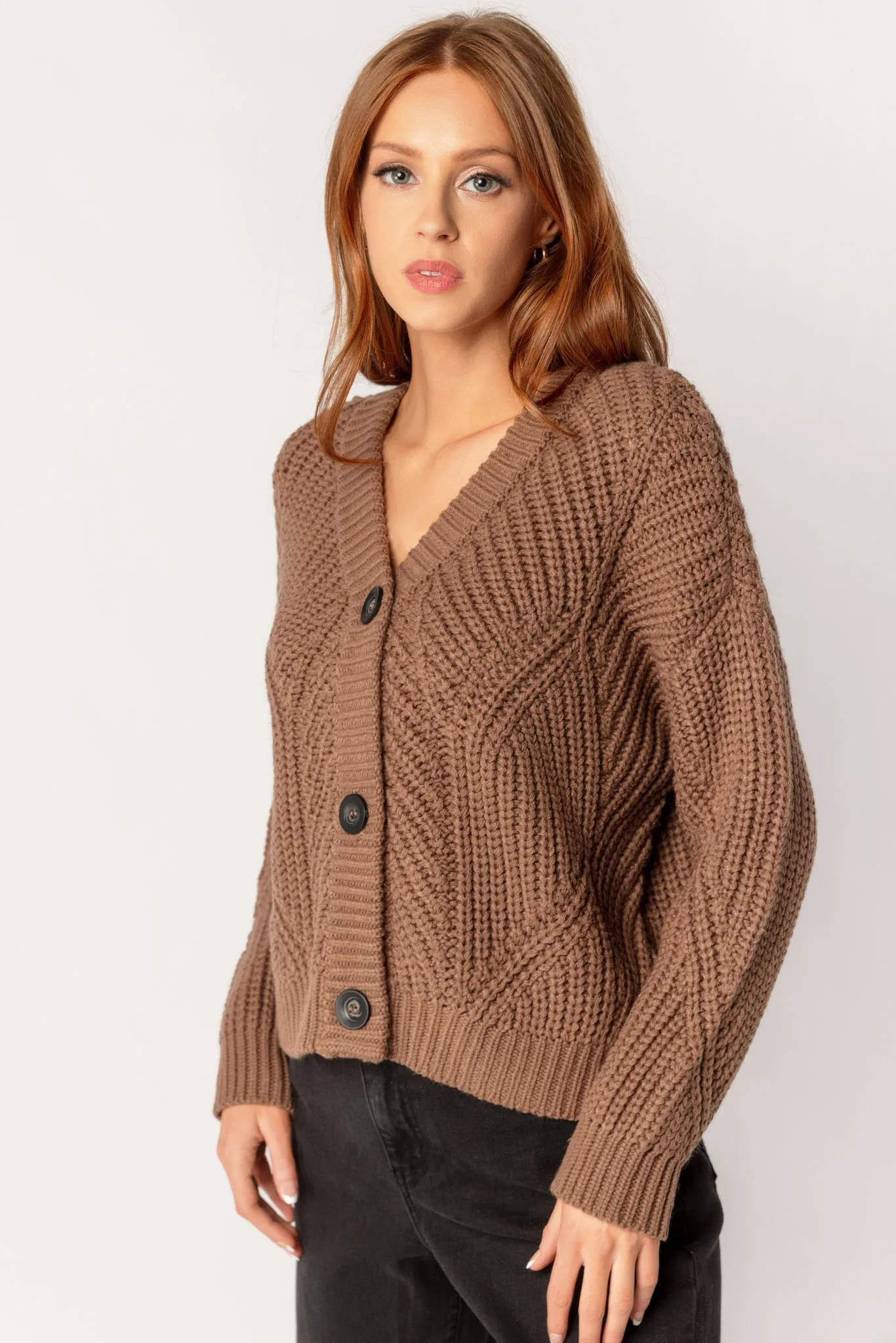 Buttoned V-Neck Cardigan sold by Eclipse product image thumbnail 3